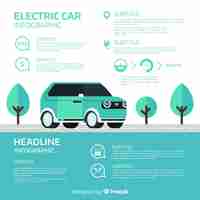 Free vector electric car infographic