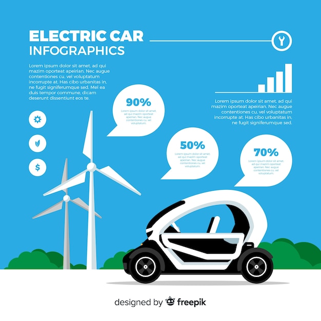 Free vector electric car infographics