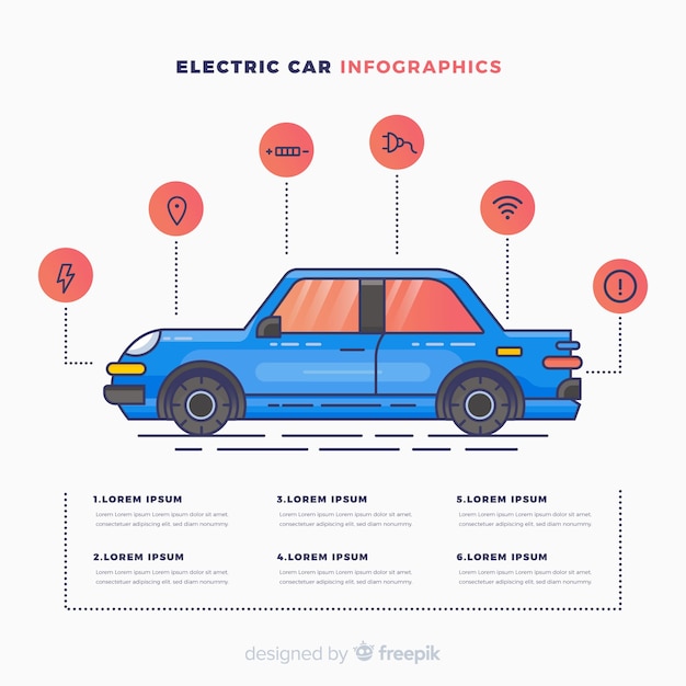 Бесплатное векторное изображение Инфографика автомобильного автомобиля