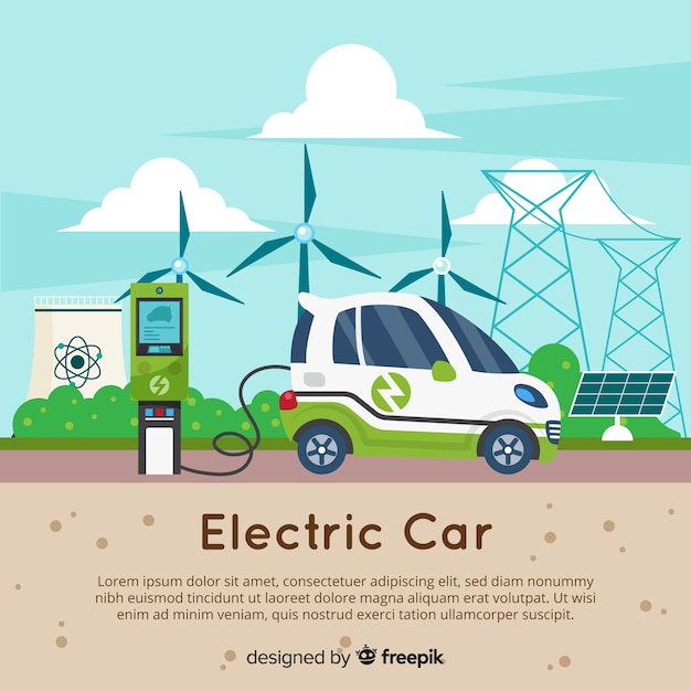 Free vector electric car