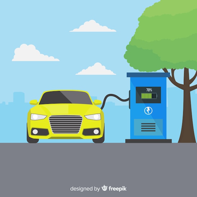 Free vector electric car