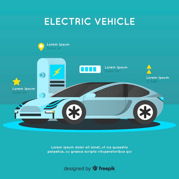 無料ベクター 電気自動車