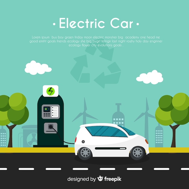 Free vector electric car