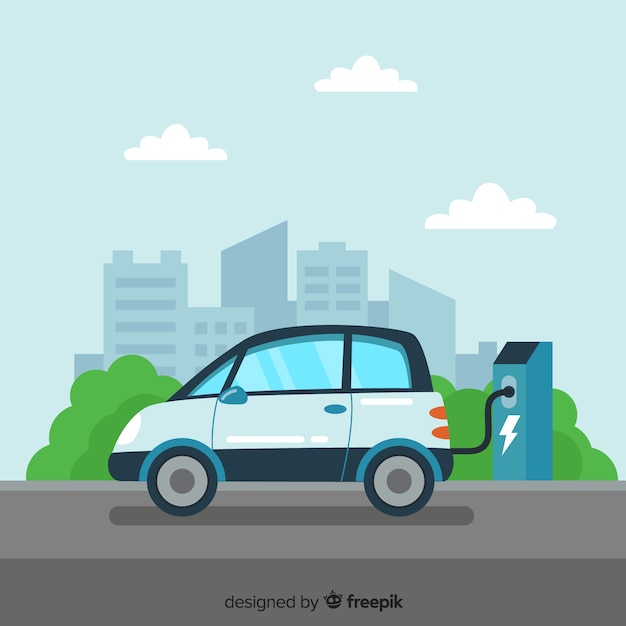 Free vector electric car