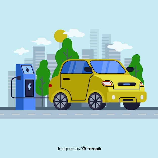 Free vector electric car