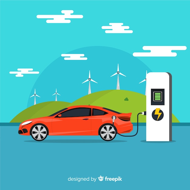 Free vector electric car