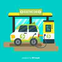 Free vector electric car