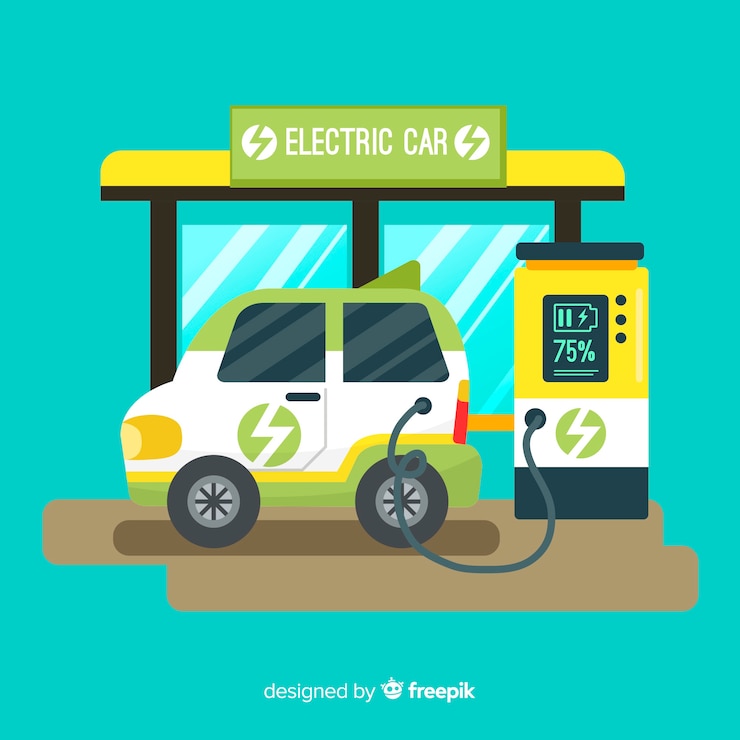 Free Vector electric car