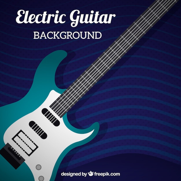 Electric guitar background in flat design
