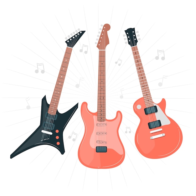 Electric guitar concept illustration