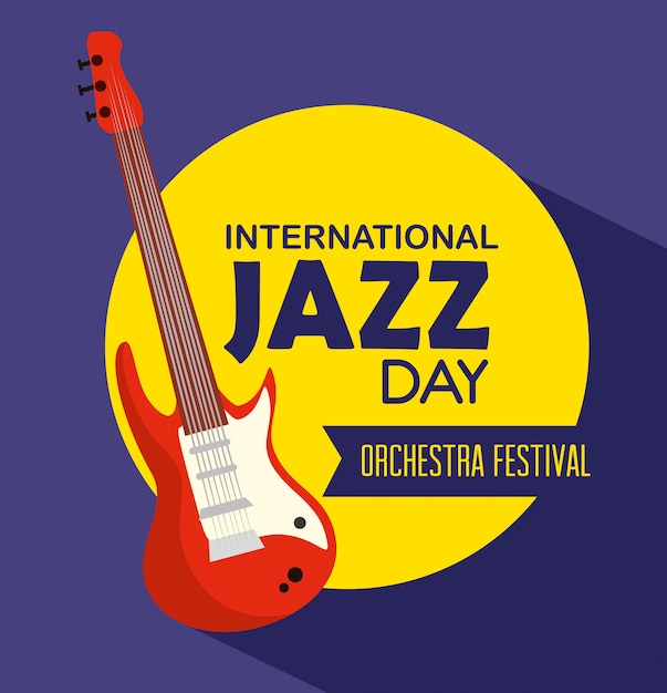 Electric guitar instrument to jazz day