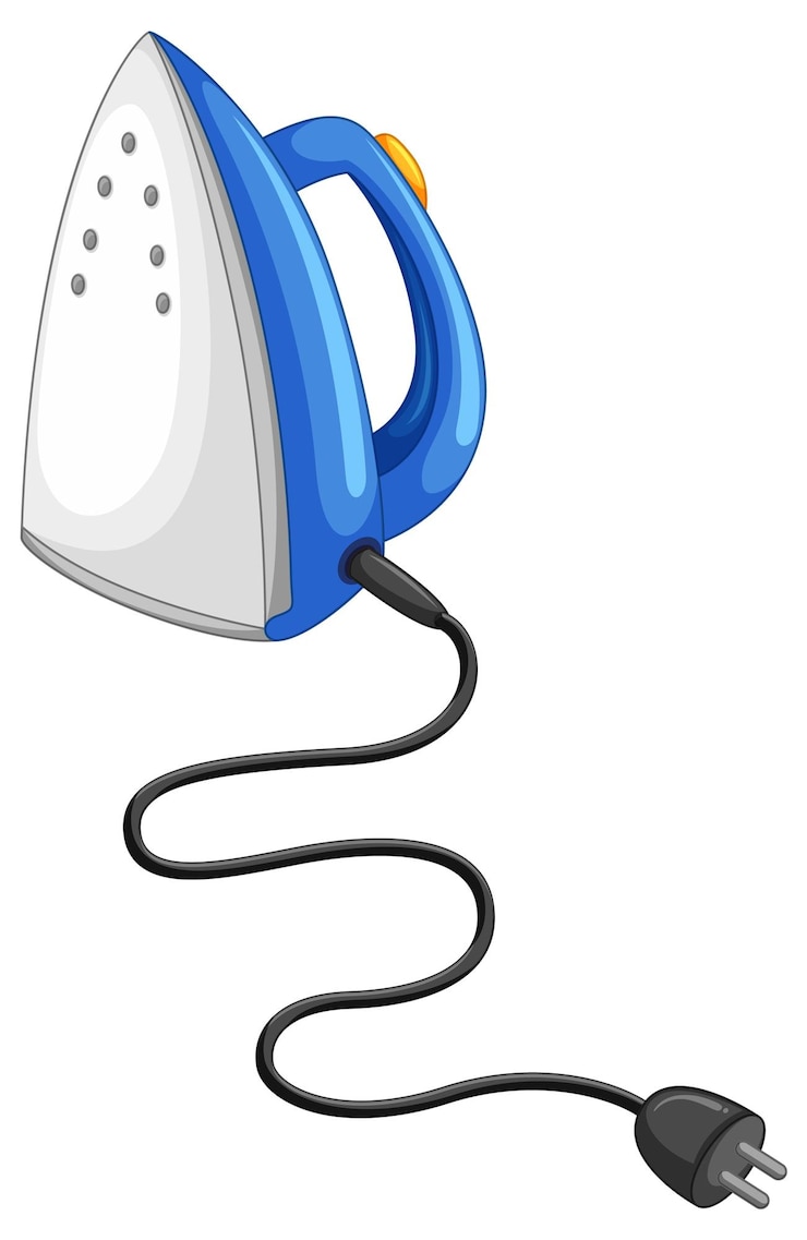 Free Vector electric iron in blue color