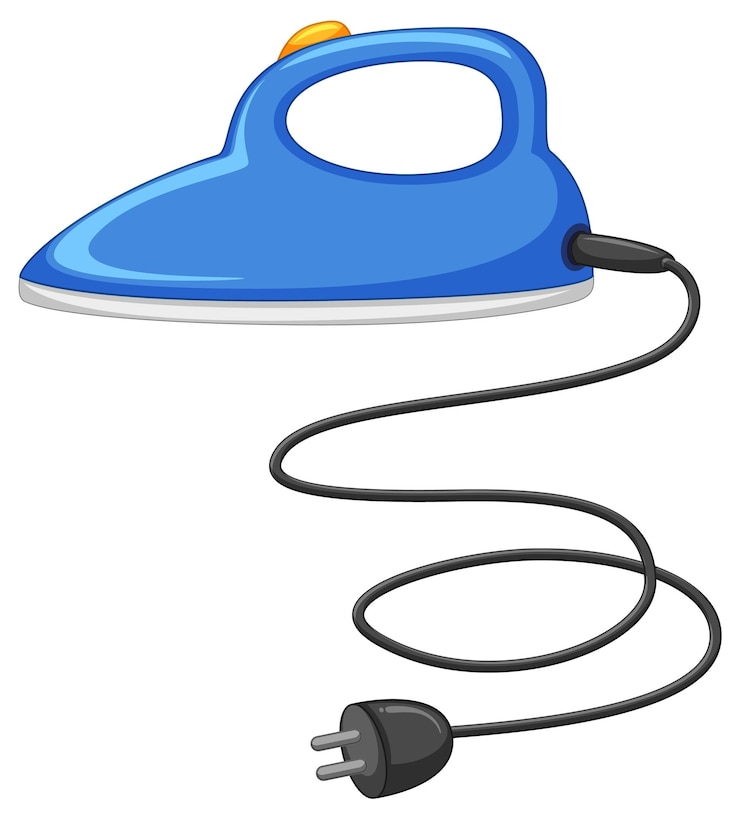 Free Vector electric iron in blue color