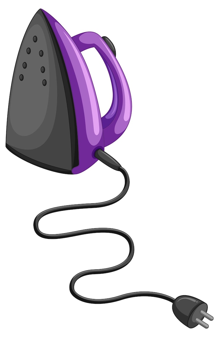 Free Vector electric iron in purple color