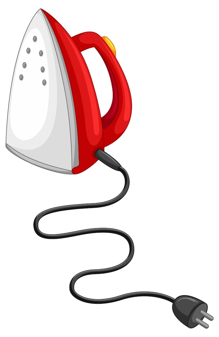 Free Vector electric iron in red color