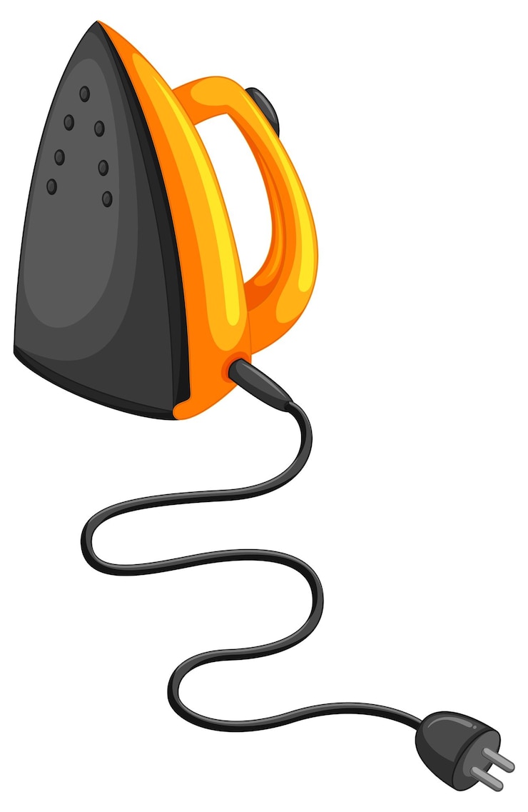Free Vector electric iron in yellow color