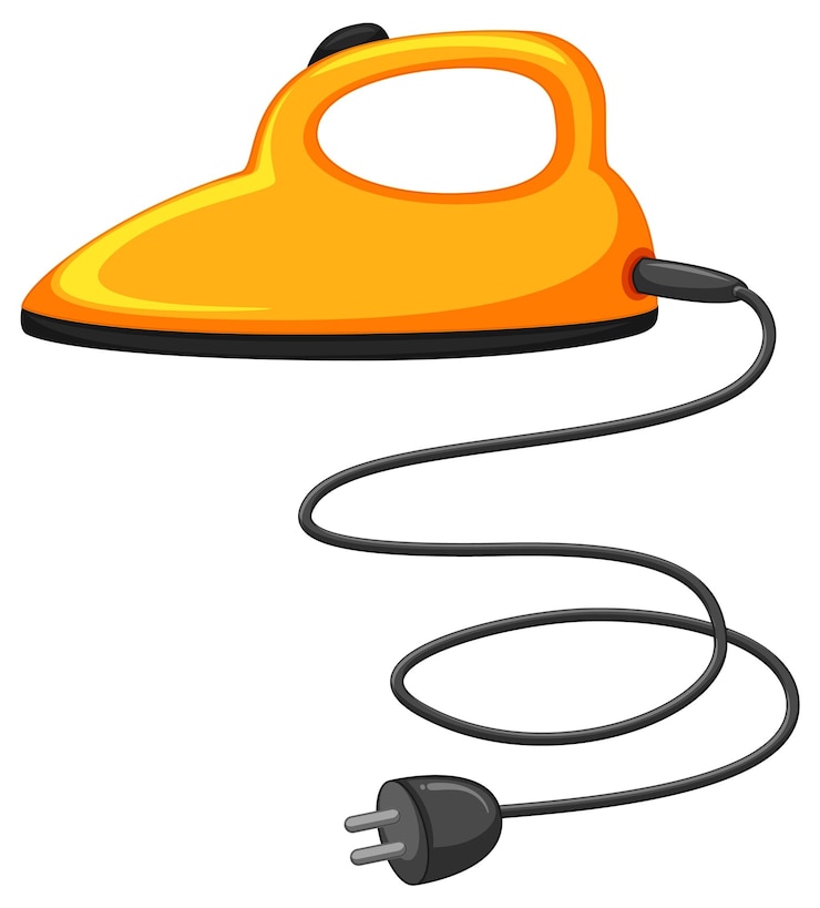 Free Vector electric iron in yellow color