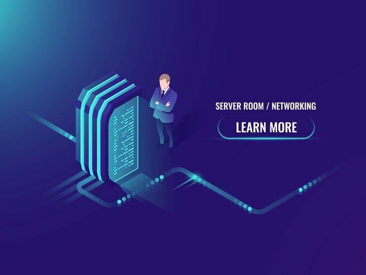 Free Vector electric power station, energy generator, isometric server room