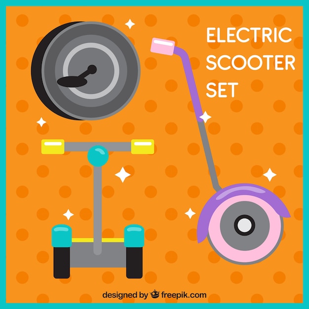 Free vector electric scooters with lovely style