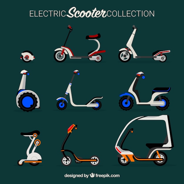 Free vector electric scooters with modern style