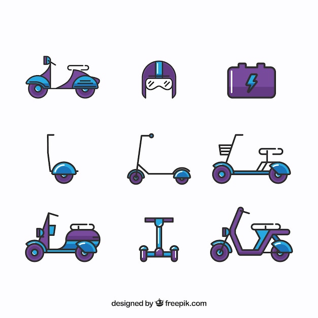 Free vector electric scooters with original style