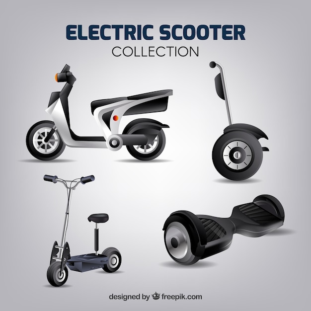 Vettore gratuito scooter elettriche con stile realistico