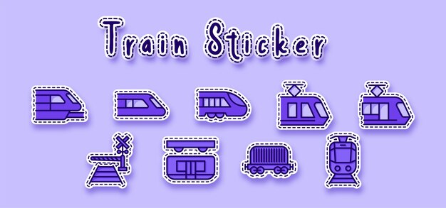 Electric train line art sticker