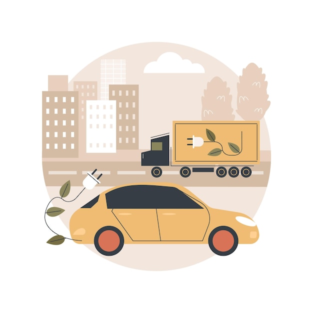 Free vector electric vehicle use illustration