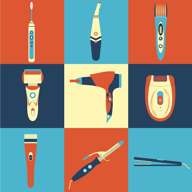 Free vector electrical appliances icons collection