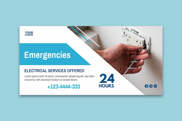 Electrician ad banner template