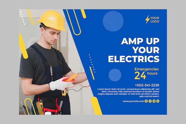 Free vector electrician banner template