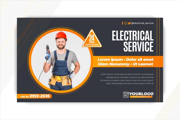 Electrician banner template