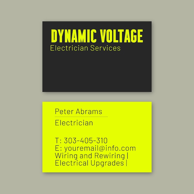 Electrician business card template design