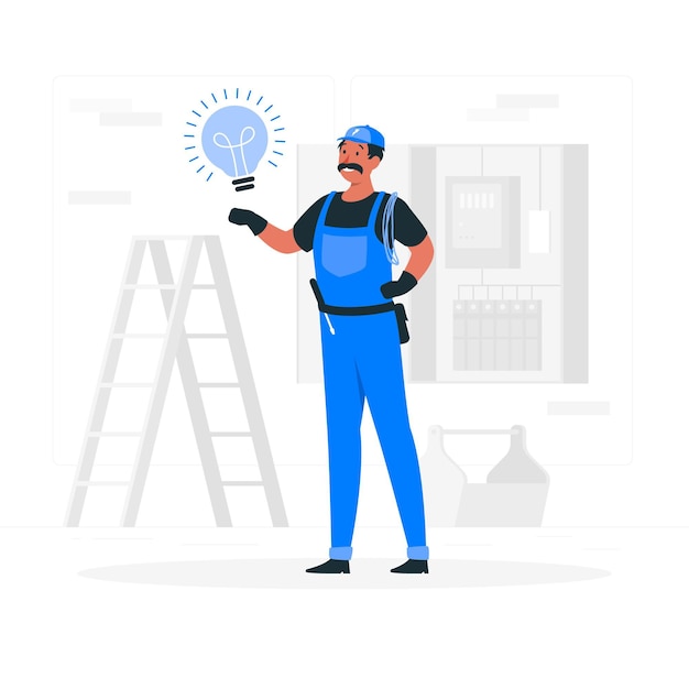 Free vector electrician concept illustration