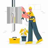 Free vector electrician concept illustration