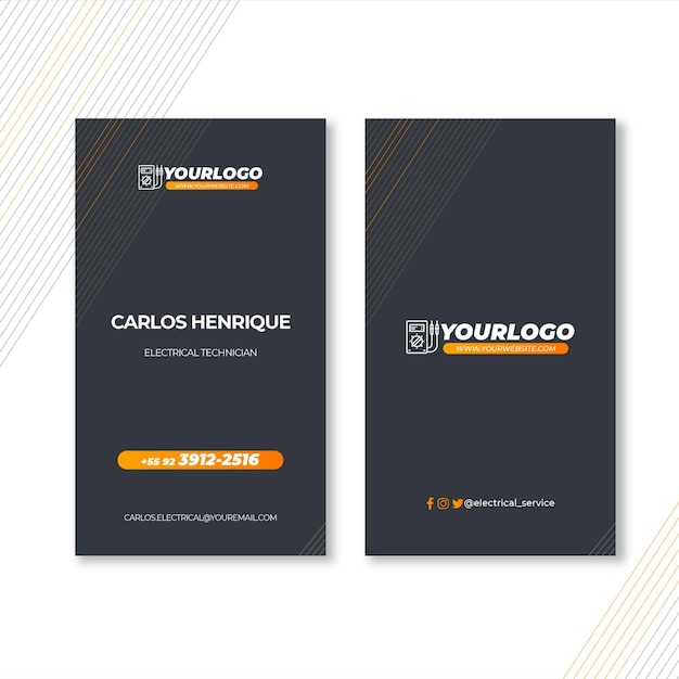 Electrician double-sided business card