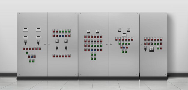electrician equipment, realistic generator room illustration