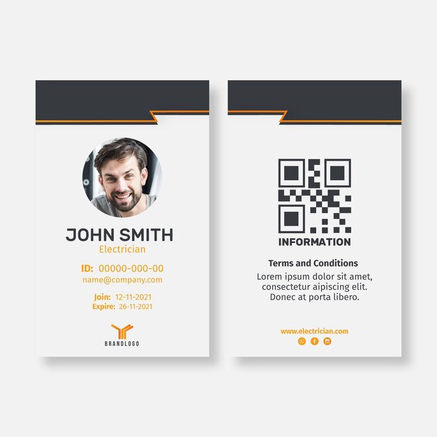 Electrician id card template