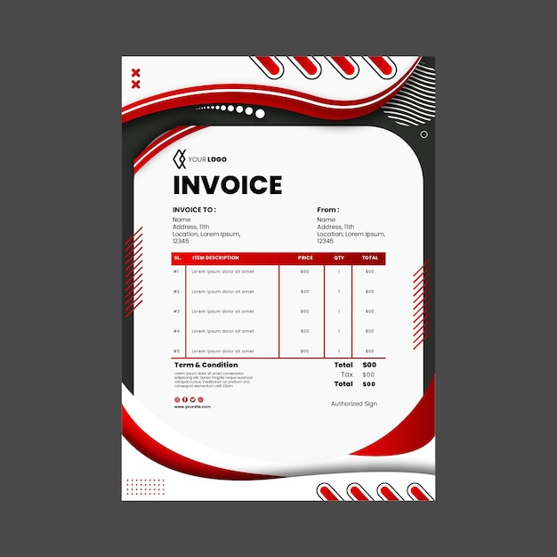 Free vector electrician invoice template