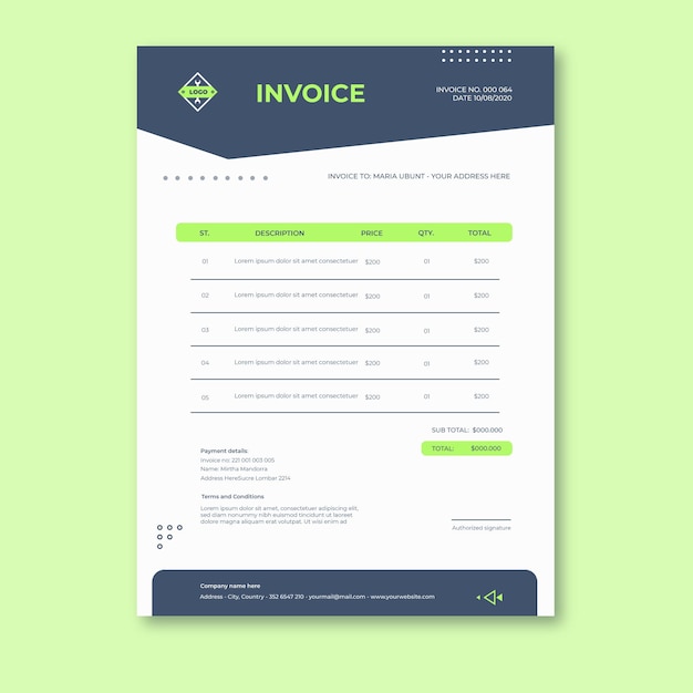 Free vector electrician invoice template