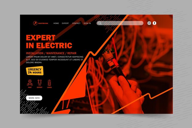 Electrician landing page template