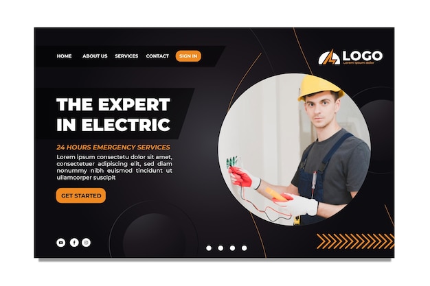 Electrician landing page template