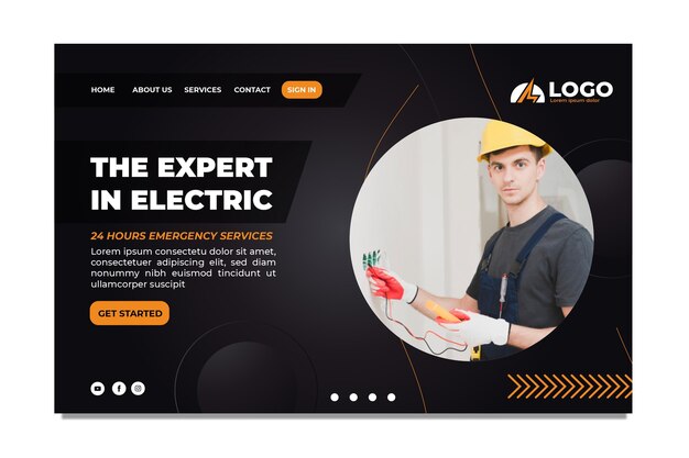 Electrician landing page template