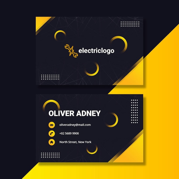 Electrician man business card template