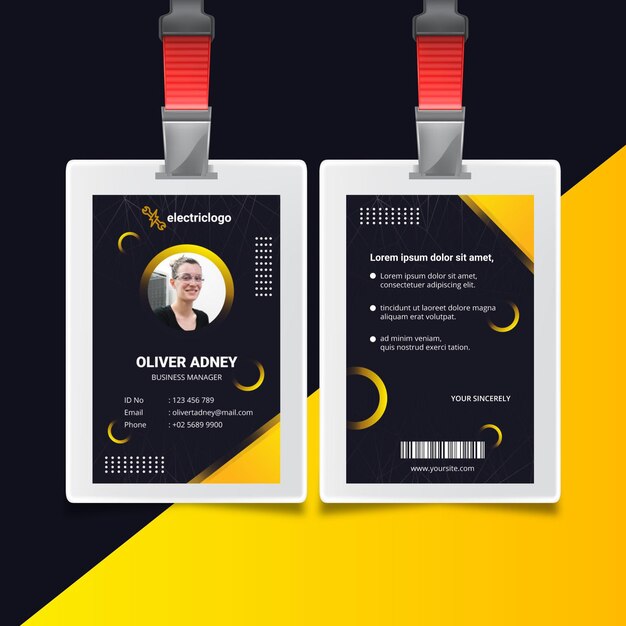 Electrician man id card template