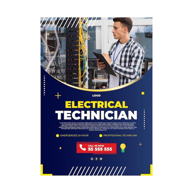 Free vector electrician poster template