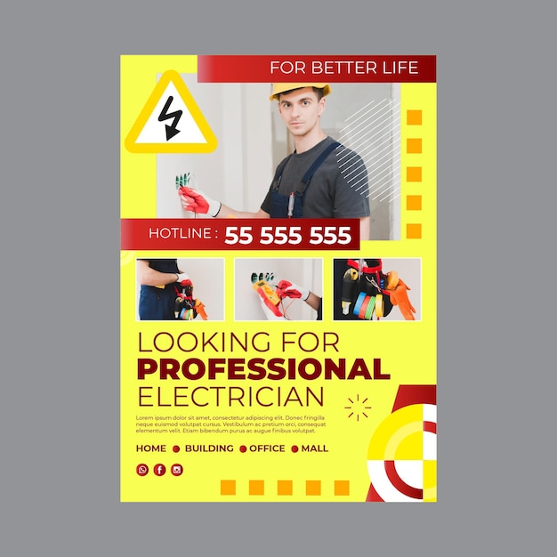 Electrician poster template