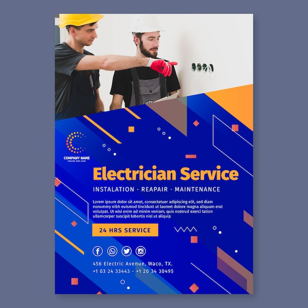 Electrician poster template