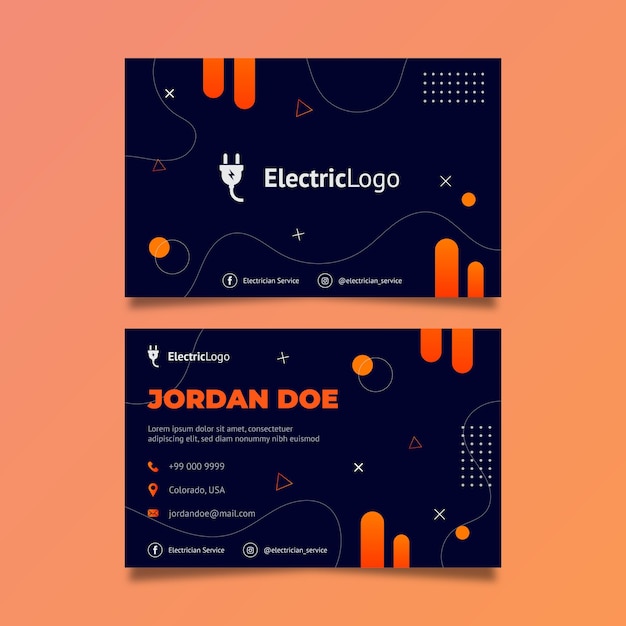 Electrician service business card template