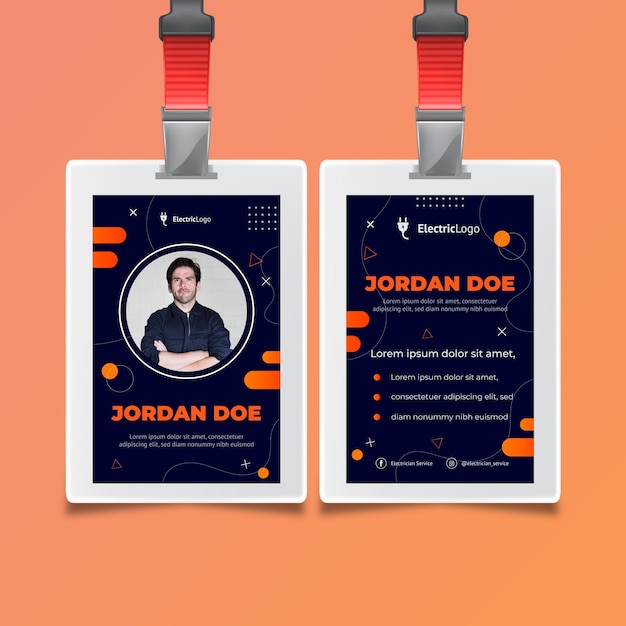 Electrician service id card template